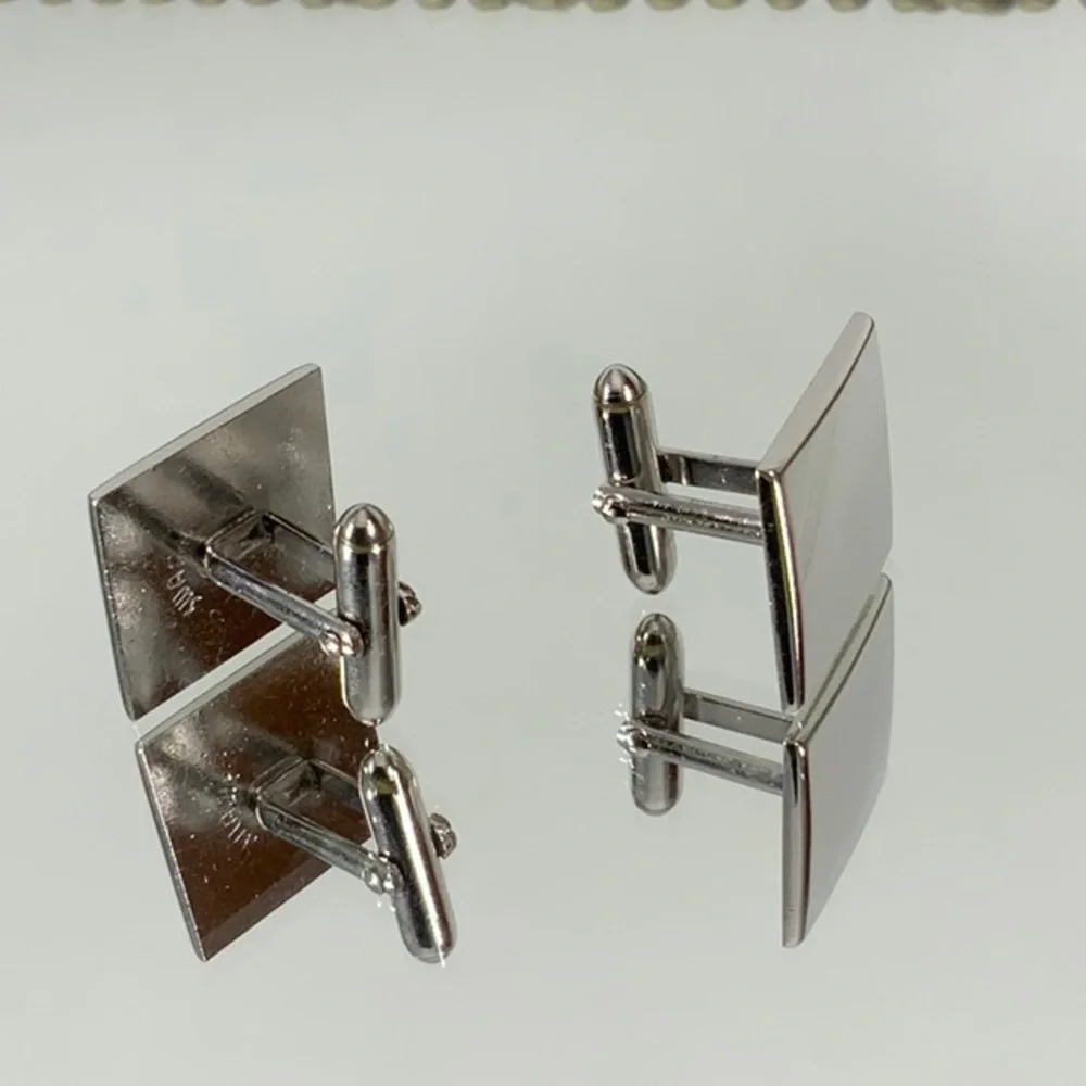 Vintage Silver SWANK Cuff Links - Silver Tone